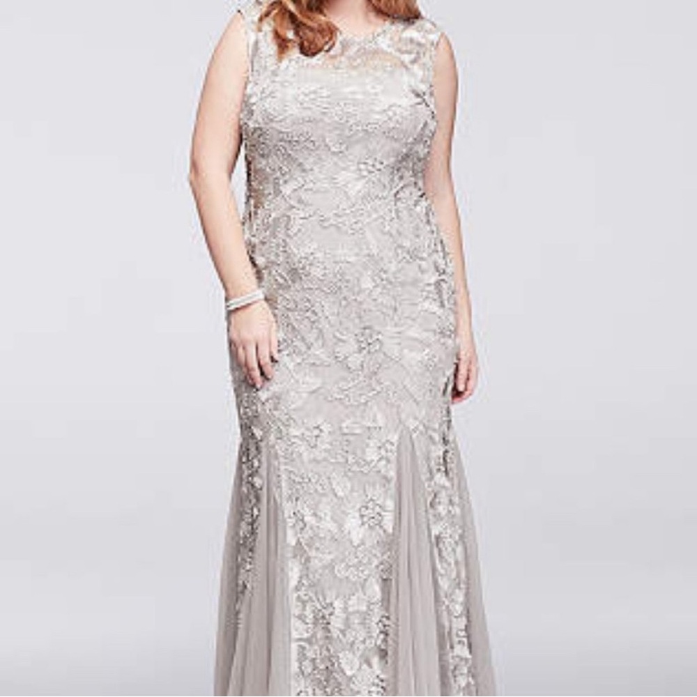Alex Evenings Silver Mother of the Bride‎ Dress